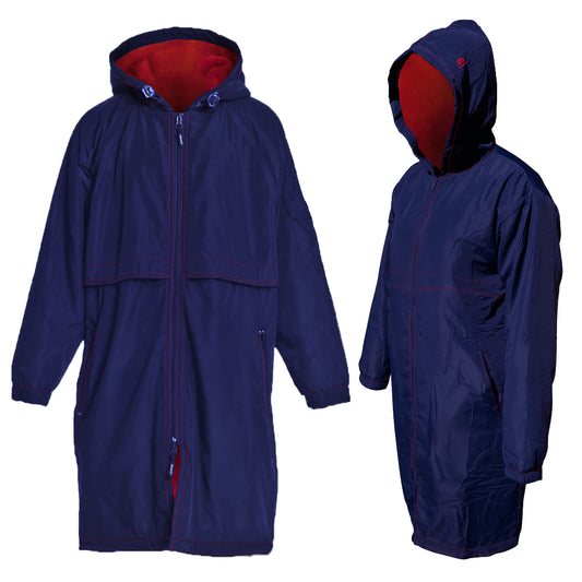 Heavy Weight Sports Parka - Navy/Red