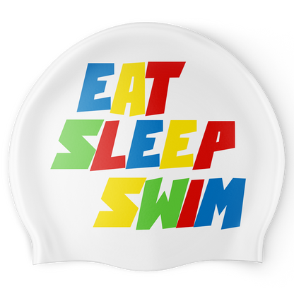 Eat Sleep Swim Graffiti Swim Cap - Reversible