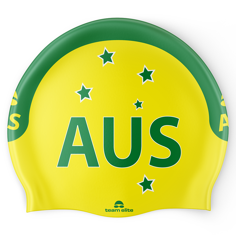 ik wil Af en toe spectrum AUS Swim Cap - Yellow/Green – Team Elite