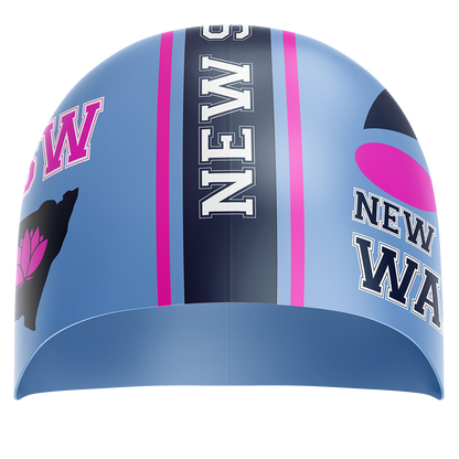 NSW Swim Cap - Blue/Pink