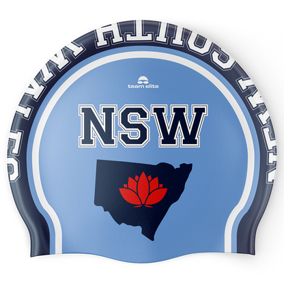 NSW Swim Cap - Blue/Red