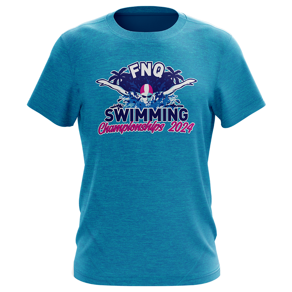 2024 Swimming FNQ Championships 'Names' Performance Tee - Aqua