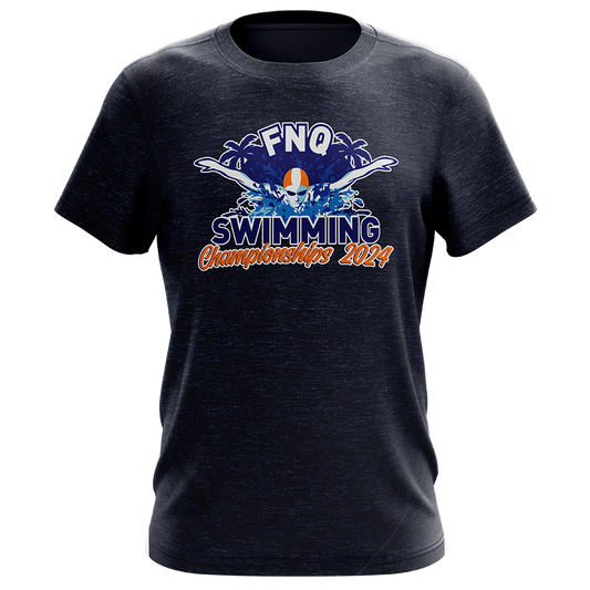 2024 Swimming FNQ Championships 'Names' Performance Tee - Navy