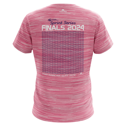 TeamTech Performance NAMES T-Shirt, Pink: SNSW Sprint Series FINALS