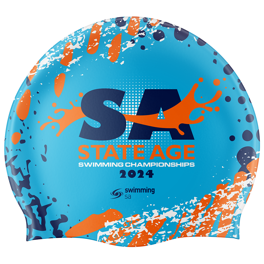 2024 SSA State Age Championships Seamless Silicone Aqua Cap