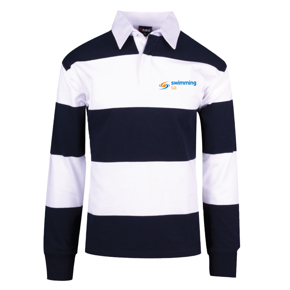 Swimming SA Navy/White Hooped Rugby Jersey