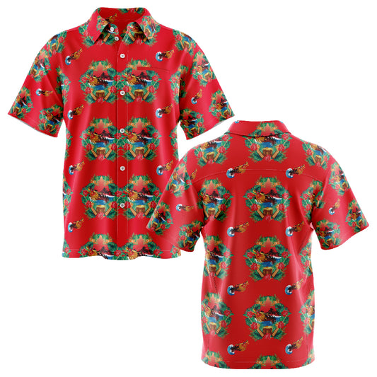 Hawaiian Dragon Boat Short Sleeve Shirt - Red