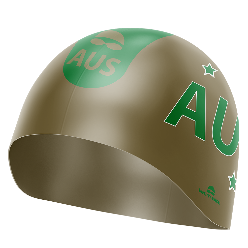 AUS Swim Cap - Gold/Green