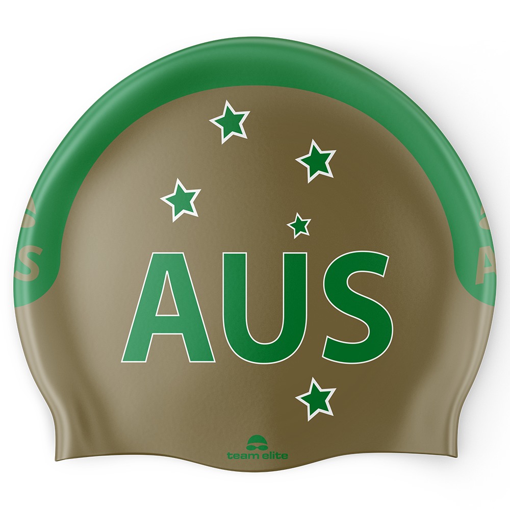 AUS Swim Cap - Gold/Green