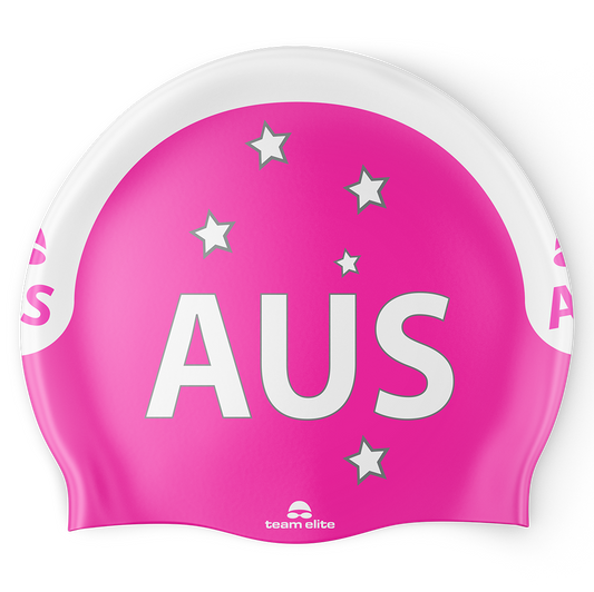 AUS Swim Cap - Pink/Silver