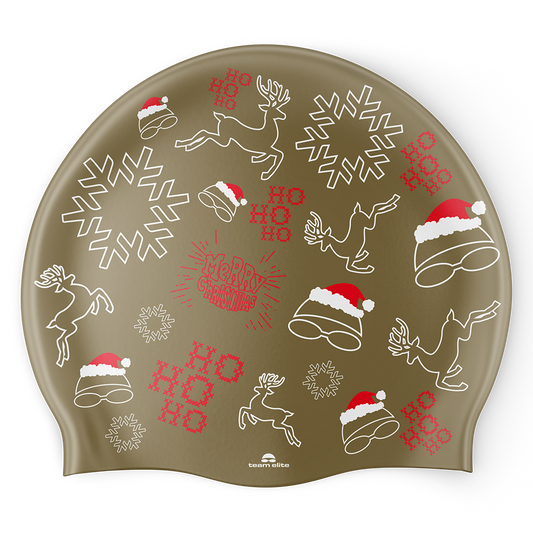 Christmas Swim Cap - Gold