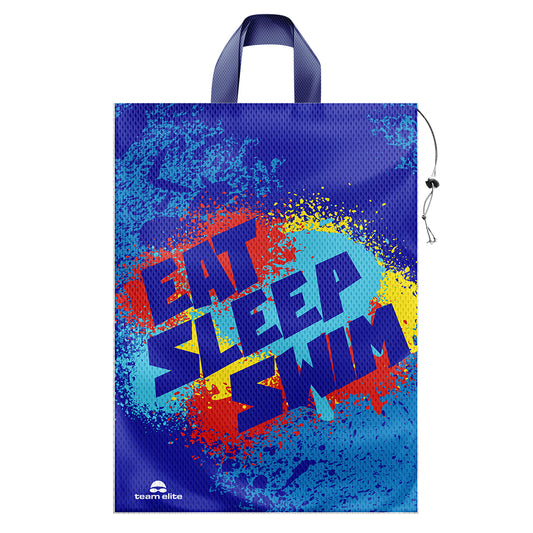 Swim Strokes Mesh Gear Bag - Blue